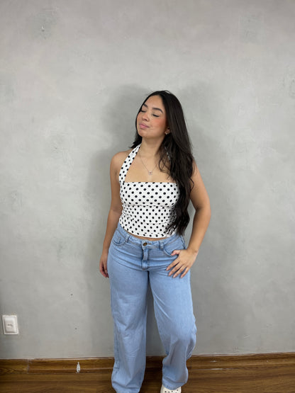 Calça Wide leg jeans Bali
