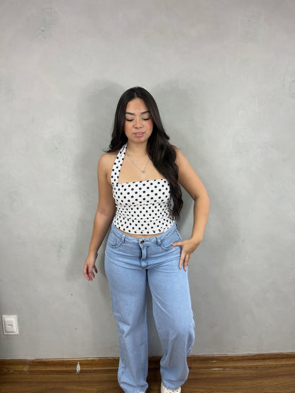 Calça Wide leg jeans Bali