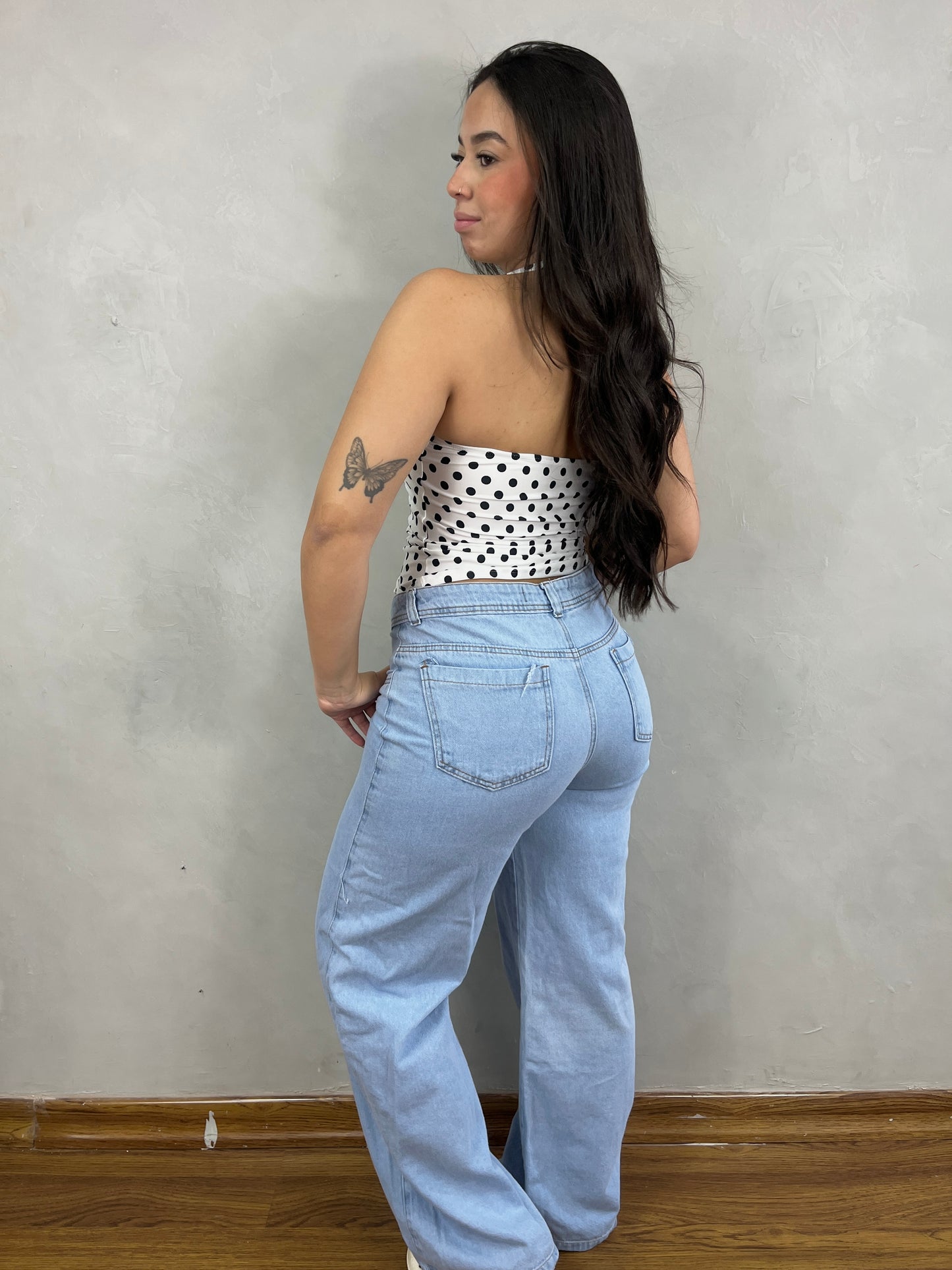 Calça Wide leg jeans Bali