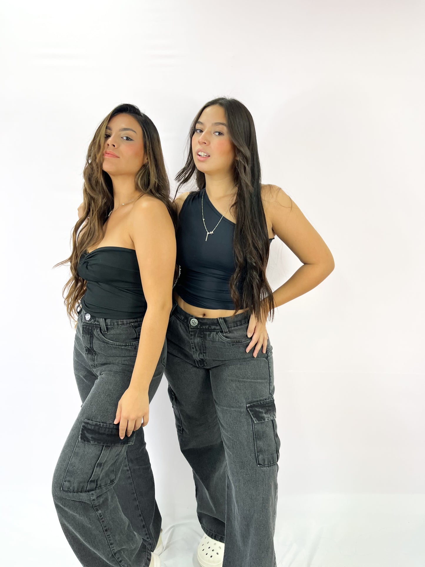 Calça jeans cargo estonada Alaska