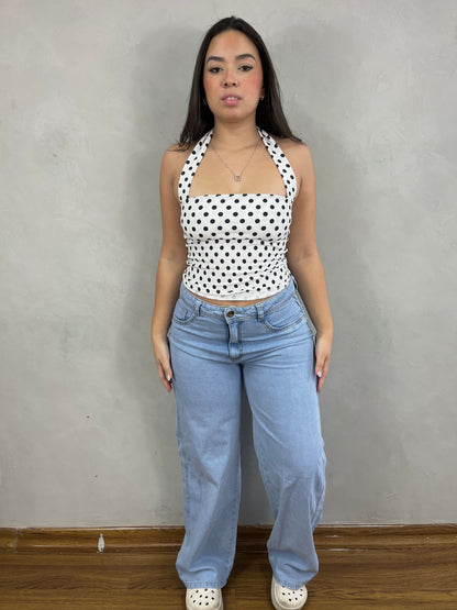 Calça Wide leg jeans Bali